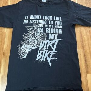 Dirt Bike Graphic T-Shirt Black Small – Port & Company Fan Favorite